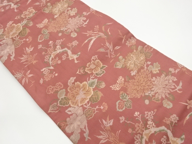 JAPANESE NAGOYA OBI / WOVEN FLORAL PLANTS